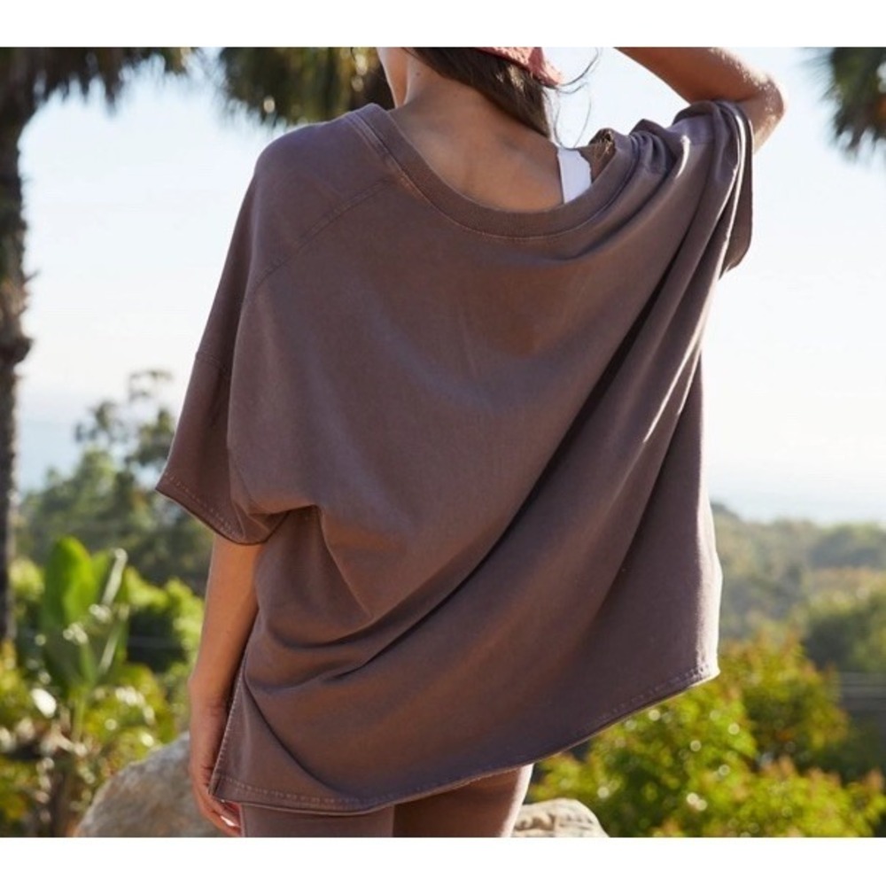 Free People Movement Women's Oversized Charcoal Brown Size Small Top - Picture 11 of 11